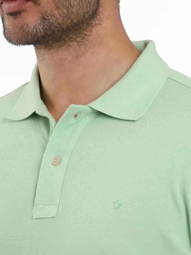 دوفي Green Men's Slim Fit Plain Polo Neck Tshirt - 105076