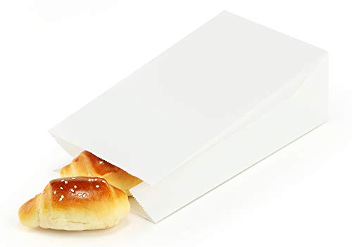BagDream White Paper Lunch Bags 12LB 7x4.5x13.75 Inches 100Pcs Recycled Kraft Paper Bags Bulk, Disposable, Large for Snack, Lunch, Sandwich, Burger, Baked Food, Craft, Packing - Image 3
