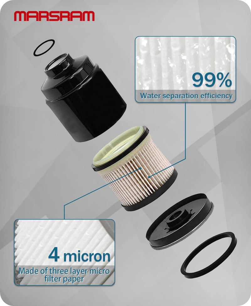 Marsram مجموعة فاصل مياه فلتر الوقود Marsram تناسب 2013 2014 2015 2016 2017 2018 دودج رام 2500 3500 4500 5500 6.7L كمنز ديزل توربو - Image 3