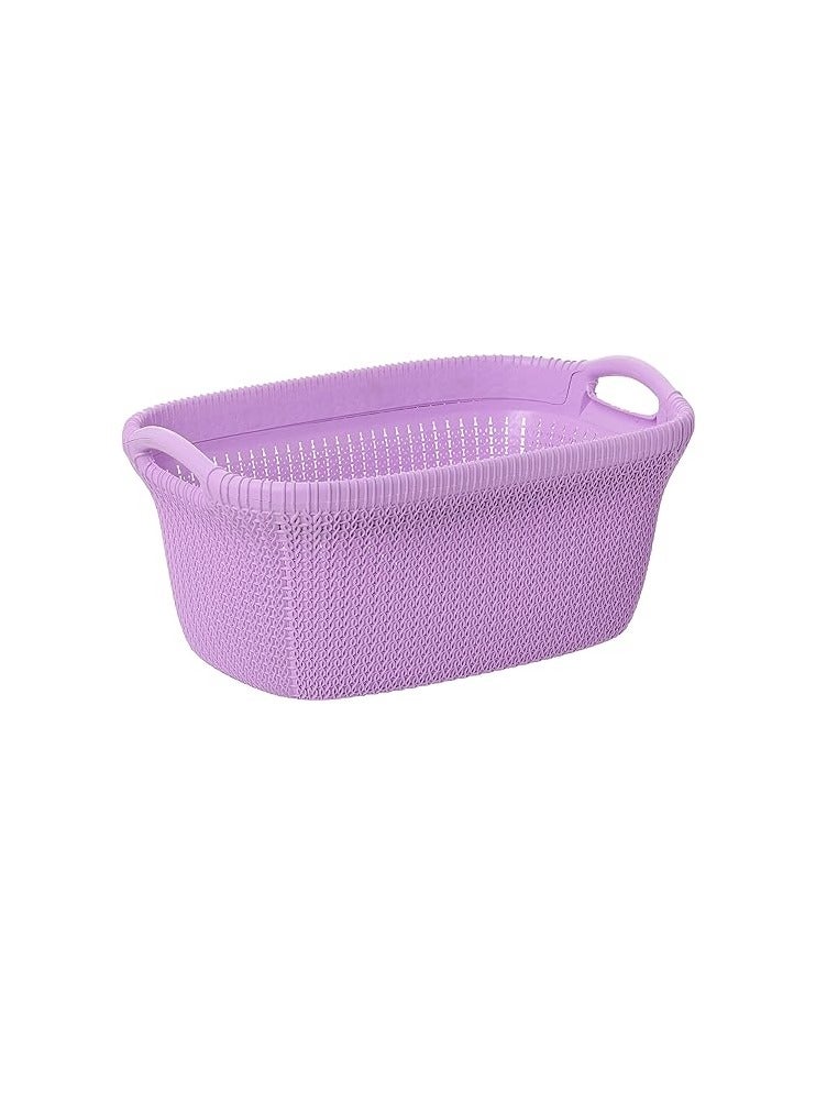 El Helal & Silver Star El Helal and Star Palm Oval Laundry Basket - Mauve 25103