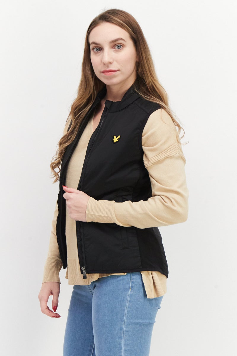 Lyle & Scott Women Brand Logo Vest Jacket, Black - Image 4