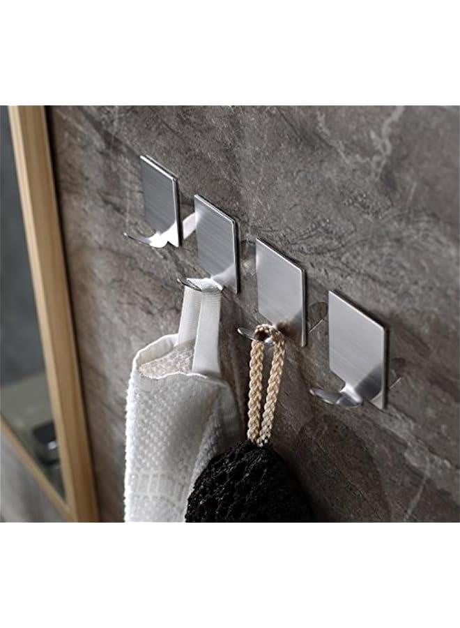 خطافات لاصقة، خطافات حائط، شماعات مقاومة للماء من الفولاذ المقاوم للصدأ، تلتصق على السطح لتعليق الروب والمناشف والسترات وأدوات المطبخ والمفاتيح والحقائب - المنزل، المطبخ، الحمام - 8 عبوات - Image 5