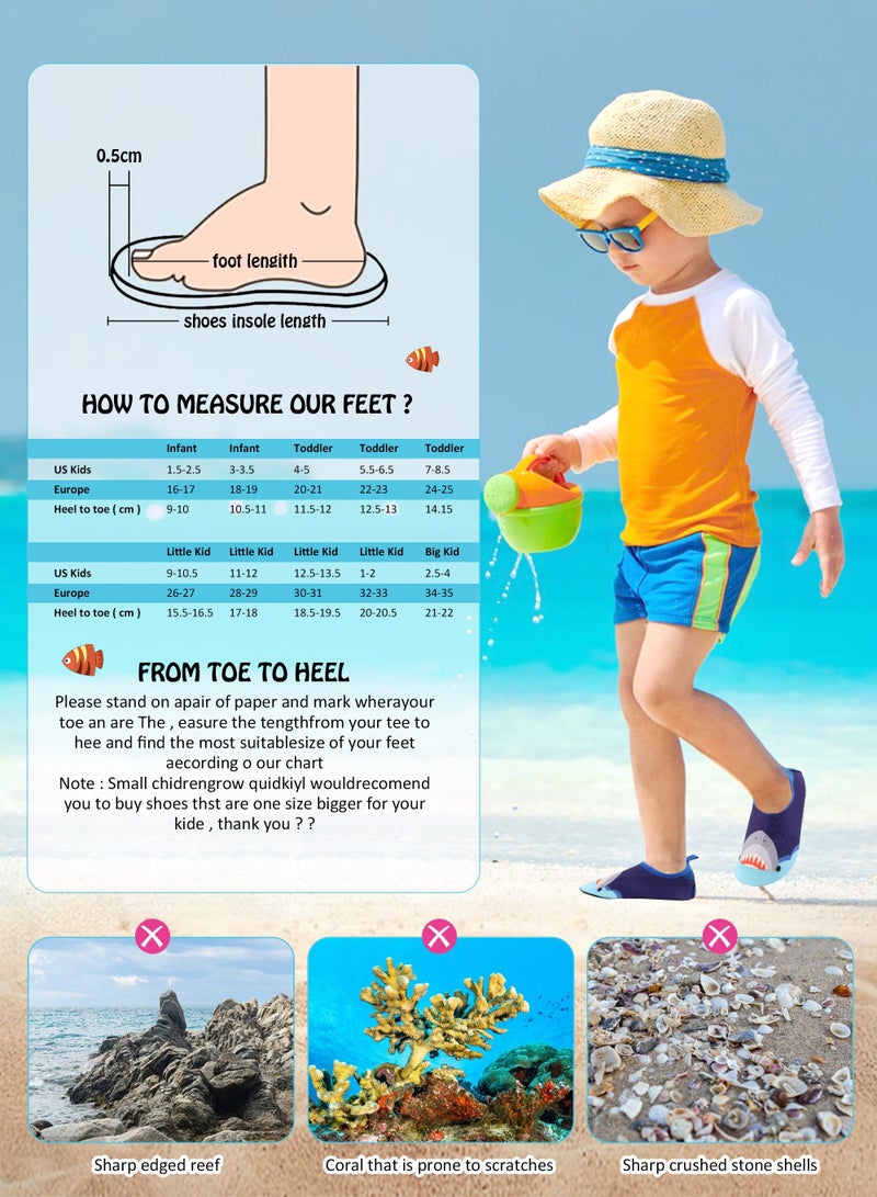 Infant Water Socks Toddler Baby Boys Girls Non-Slip Socks Barefoot Quick-Dry Non-Slip Swim Socks Aqua Water Shoes for Beach Swimming Pool Water Park