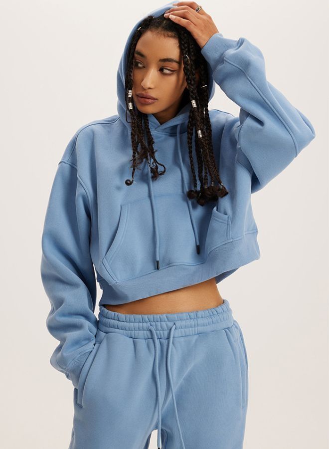 Mei Stylish Women's Long Sleeve Cropped Pullover Hoodie - Image 2