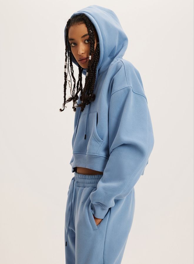 Mei Stylish Women's Long Sleeve Cropped Pullover Hoodie - Image 3