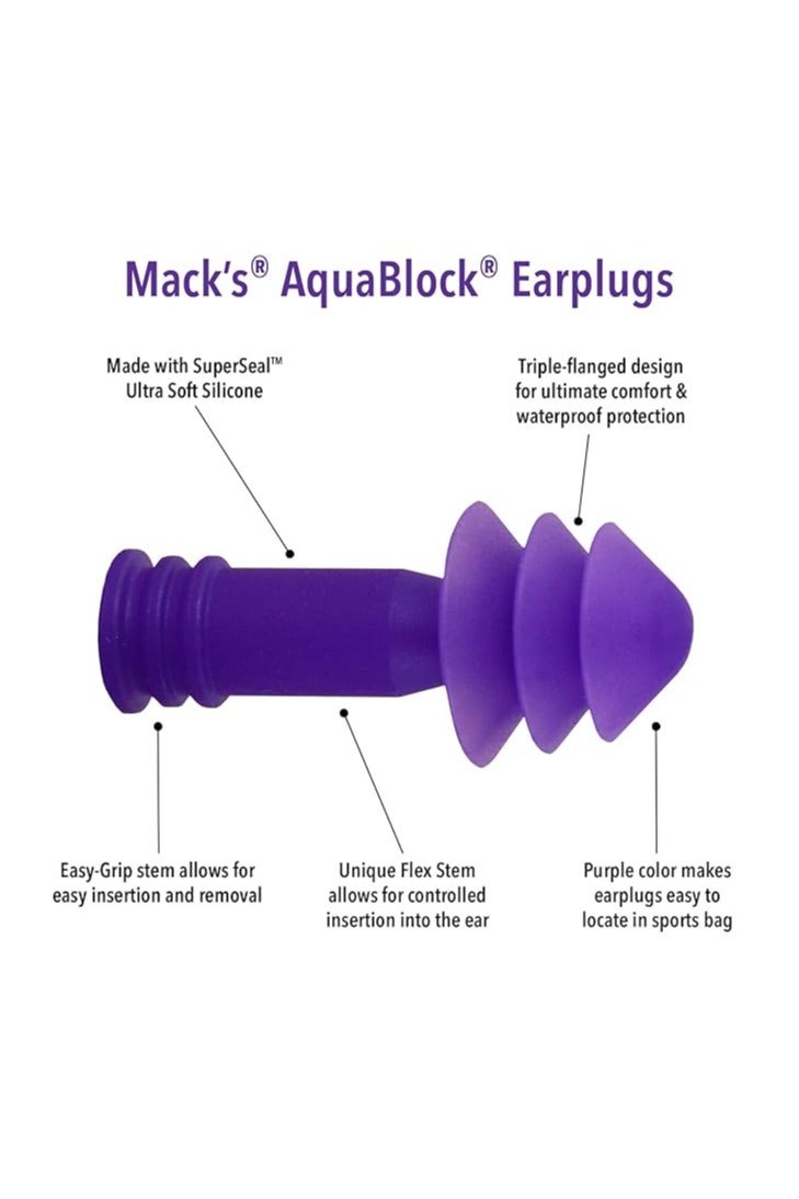 Mack's Aquablock Earplugs 2pairs - Image 2