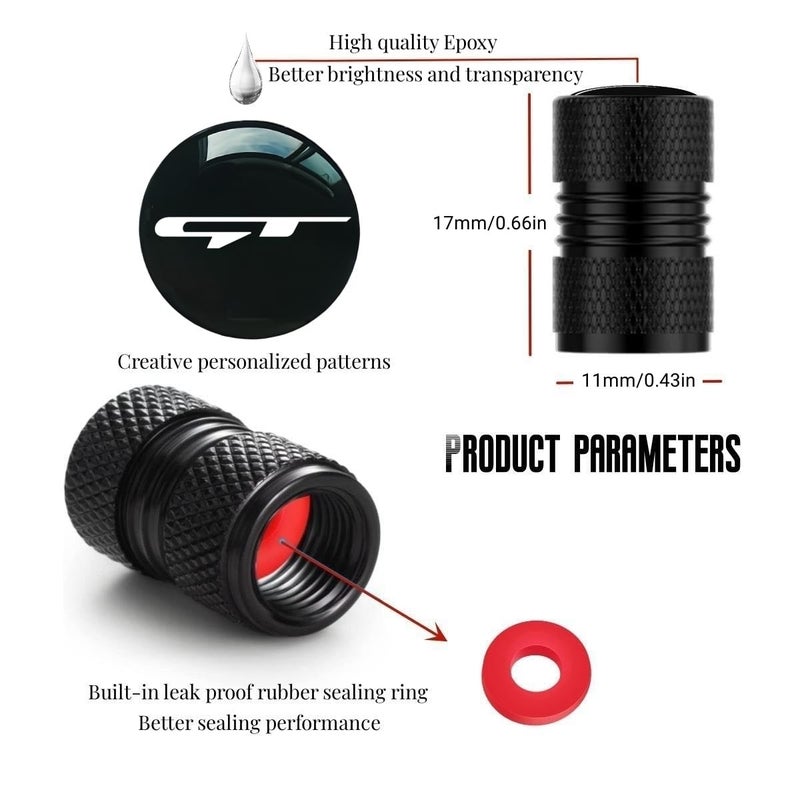 JULOPO Car Wheel Tire Valve Stem Caps Aluminum Alloy Tire Air Caps Cover Compatible with Compatible with Picanto Proceed Rio K5 Sportage Stinger Soul GT Line Accessories - Image 2