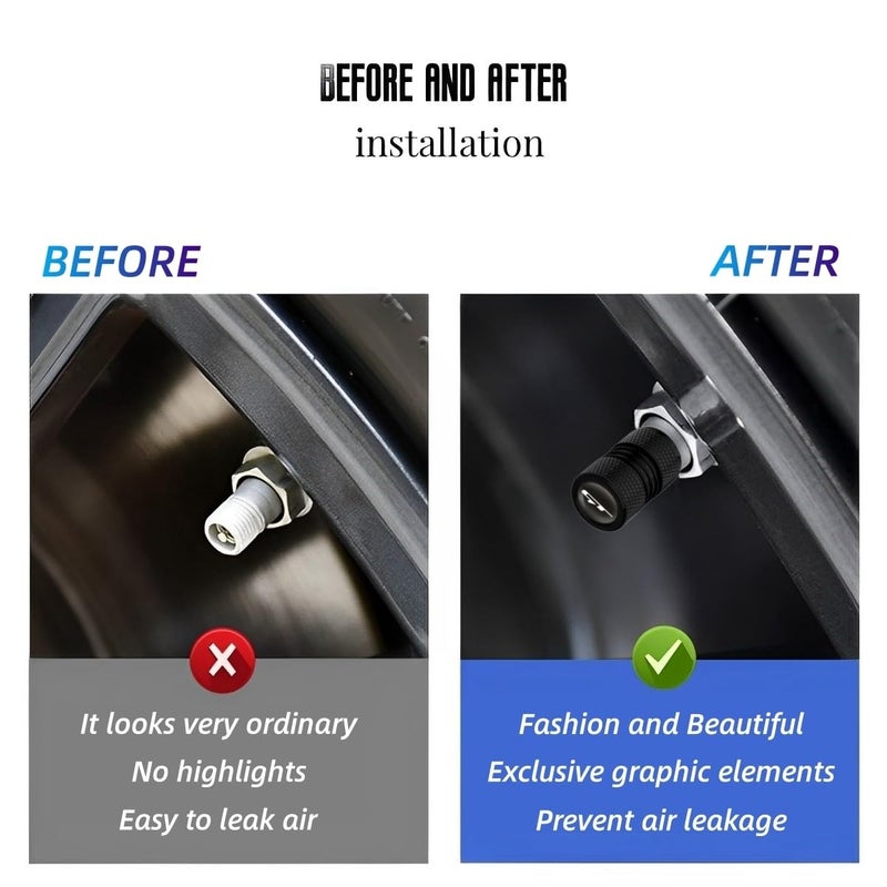 JULOPO Car Wheel Tire Valve Stem Caps Aluminum Alloy Tire Air Caps Cover Compatible with Compatible with Picanto Proceed Rio K5 Sportage Stinger Soul GT Line Accessories - Image 5
