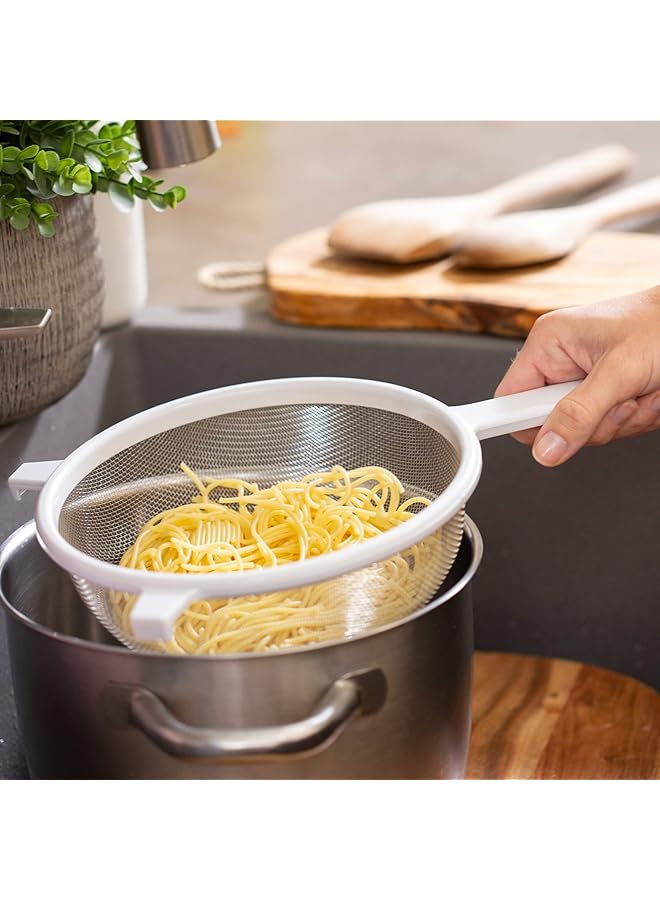 Chef Craft Classic Stainless Steel Mesh Strainer, 8 Inch, White - Image 3