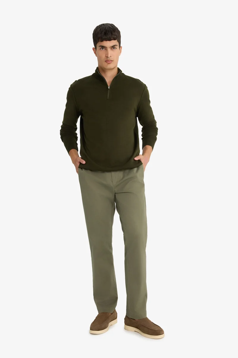 Defacto  Standard Fit Zipper Knitwear Pullover for Men | Best Price UAE