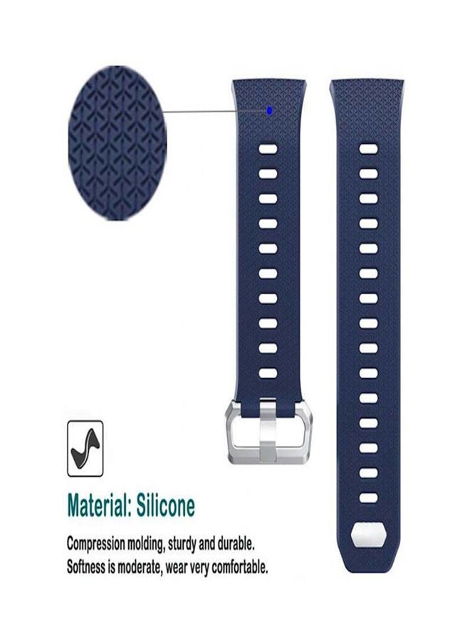 NIBEMINENT Fitbit Ionic Large Size Replacement Silicone Smart Watch Band Strap Bracelet Dark Blue - Image 4