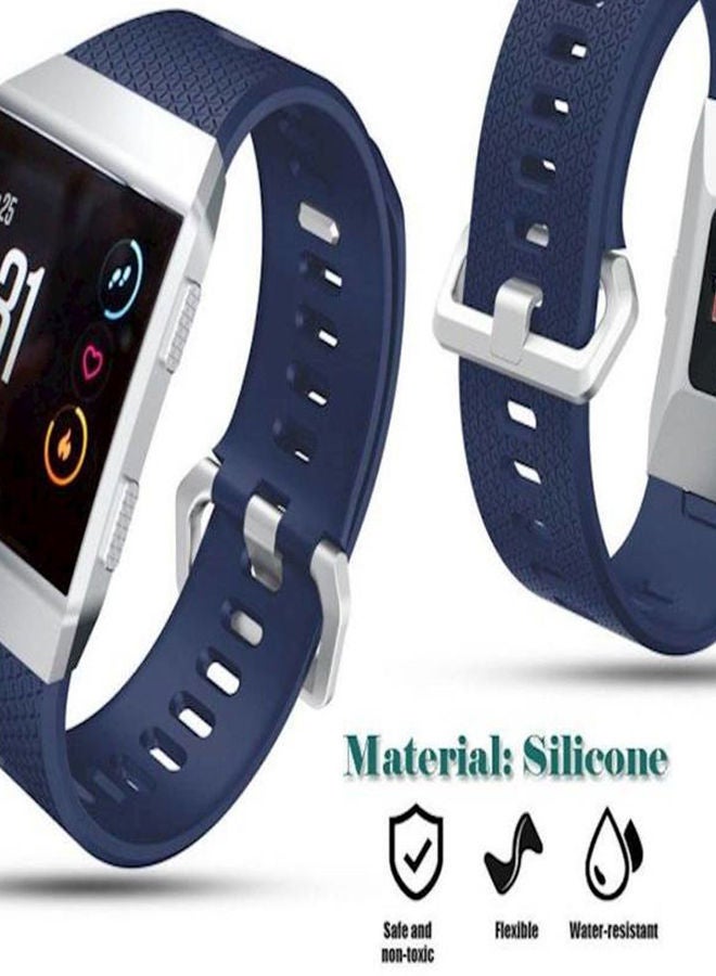 NIBEMINENT Fitbit Ionic Large Size Replacement Silicone Smart Watch Band Strap Bracelet Dark Blue - Image 3