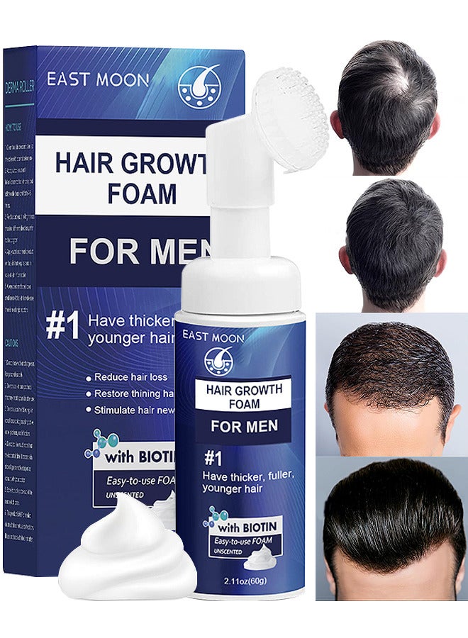 إيست مون رغوة معالجة لإعادة نمو الشعر للرجال - شعر رقيق 60 جرام، بصيلات الشعر، ينشط الشعر باستخدام الهباء الجوي الموضعي - Image 1