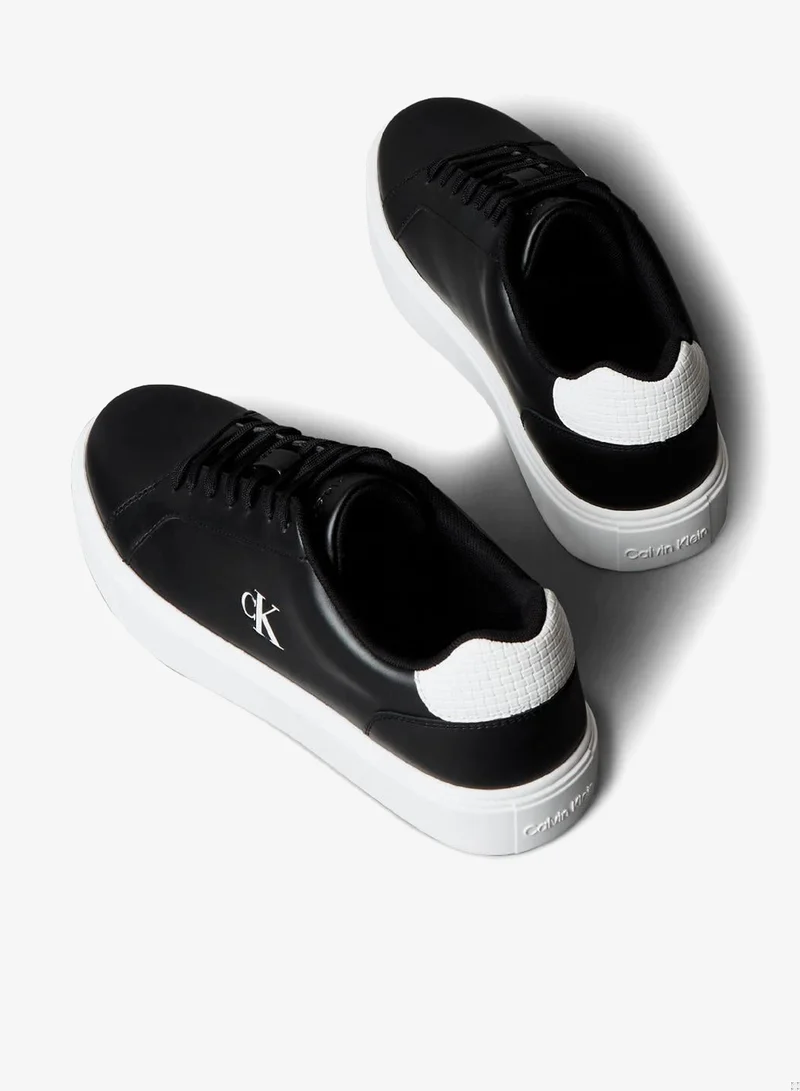 Calvin Klein Jeans Black/Bright White Smooth Leather Classic Trainers for Men | Best Price UAE
