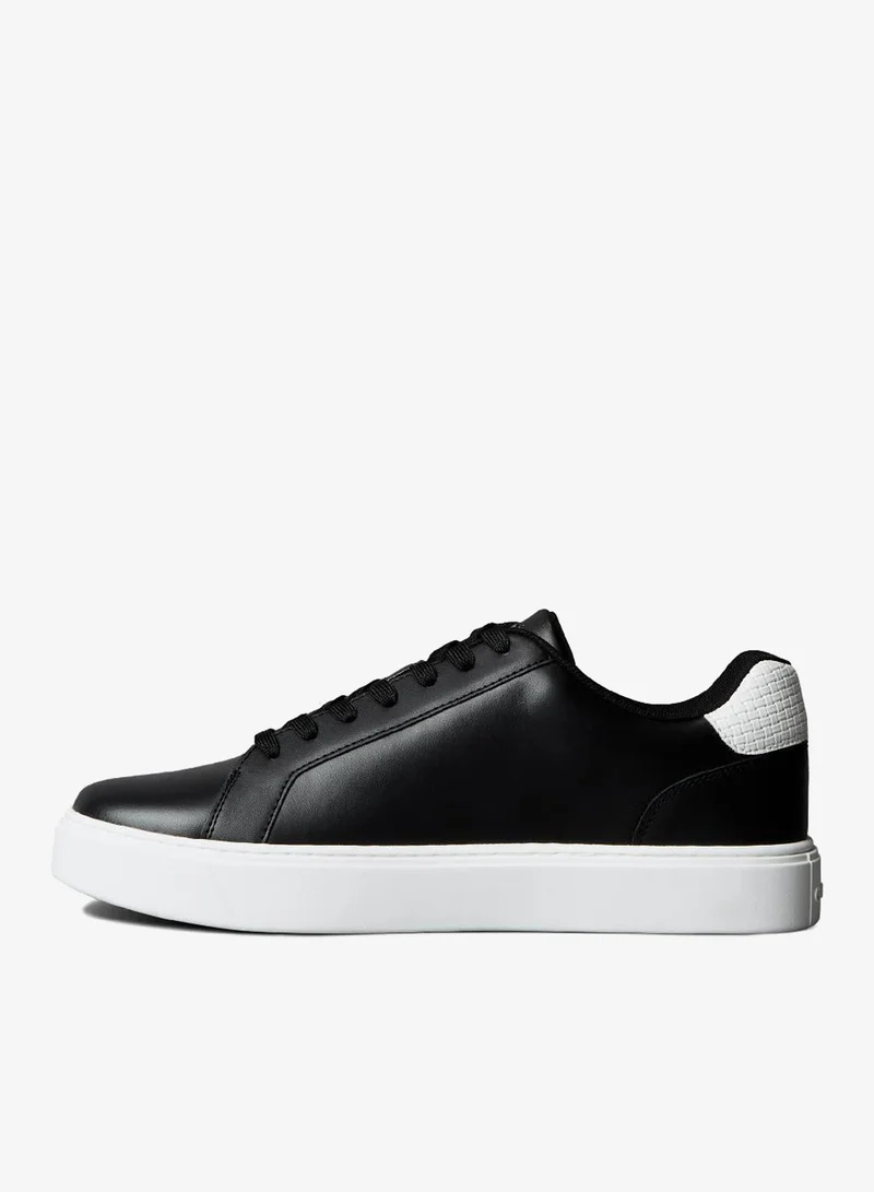 Calvin Klein Jeans Black/Bright White Smooth Leather Classic Trainers for Men | Best Price UAE