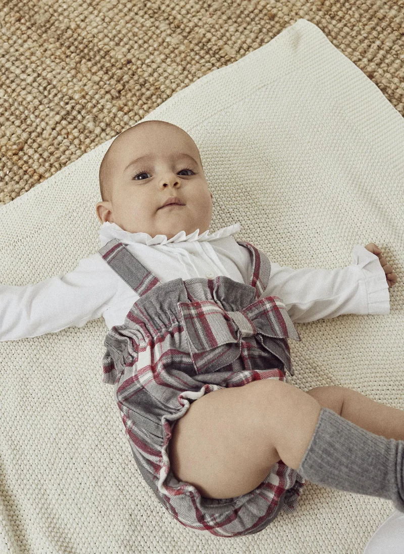 زيبي Bodysuit + Shorts Set for Newborn Baby Girls 'B&S', Gris/Rouge