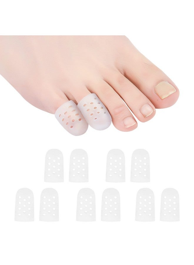 واقيات أصابع القدم مع ثقب، مجموعة من 10 أغطية لأصابع القدم من Hoogoo، تحمي أصابع القدم من الاحتكاك والذرة والبثور وأصابع المطرقة وغيرها من مشاكل أصابع القدم المؤلمة - Image 1