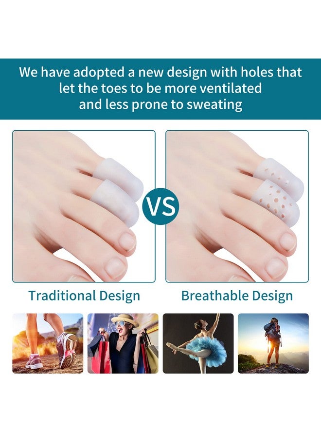 واقيات أصابع القدم مع ثقب، مجموعة من 10 أغطية لأصابع القدم من Hoogoo، تحمي أصابع القدم من الاحتكاك والذرة والبثور وأصابع المطرقة وغيرها من مشاكل أصابع القدم المؤلمة - Image 2