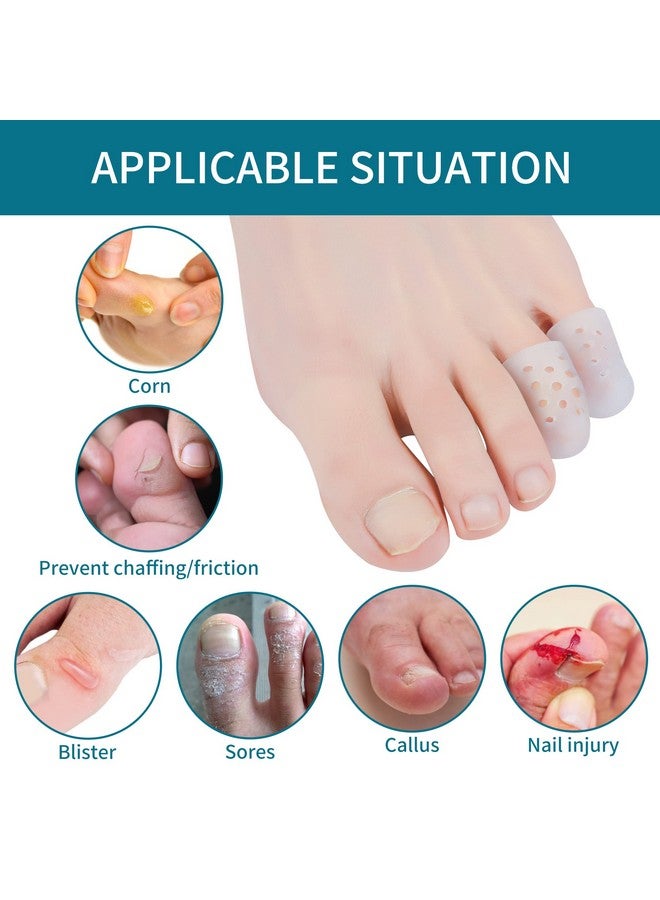 واقيات أصابع القدم مع ثقب، مجموعة من 10 أغطية لأصابع القدم من Hoogoo، تحمي أصابع القدم من الاحتكاك والذرة والبثور وأصابع المطرقة وغيرها من مشاكل أصابع القدم المؤلمة - Image 3