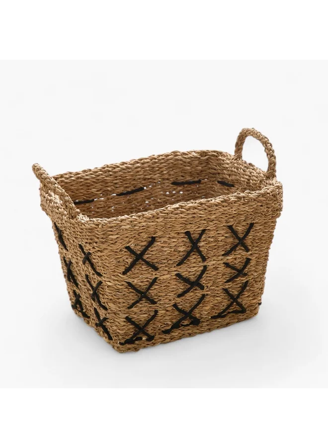 Home Box Naturaloom Stitch Rectangle Basket - 37x28x27 cm