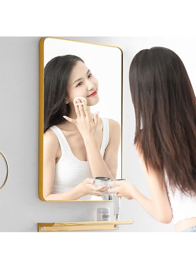 JCB CHIC - Bathroom Mirror Vanity Makeup Mirror Square Wall Mirror with Aluminum Alloy Frame for Bathroom Bedroom Wall Mounted (50 * 50cm) - Image 1