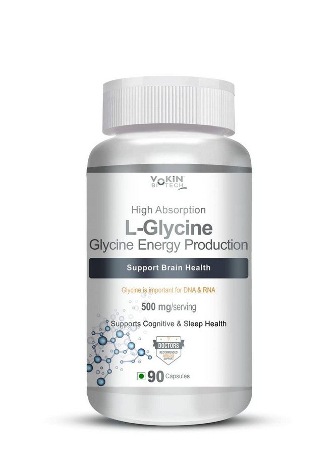 Vokin Biotech L- Glycine Energy Production - Support Cognitive and Sleep Health- 500mg- (90 Capsules) - Image 1