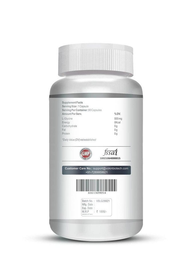 Vokin Biotech L- Glycine Energy Production - Support Cognitive and Sleep Health- 500mg- (90 Capsules) - Image 3