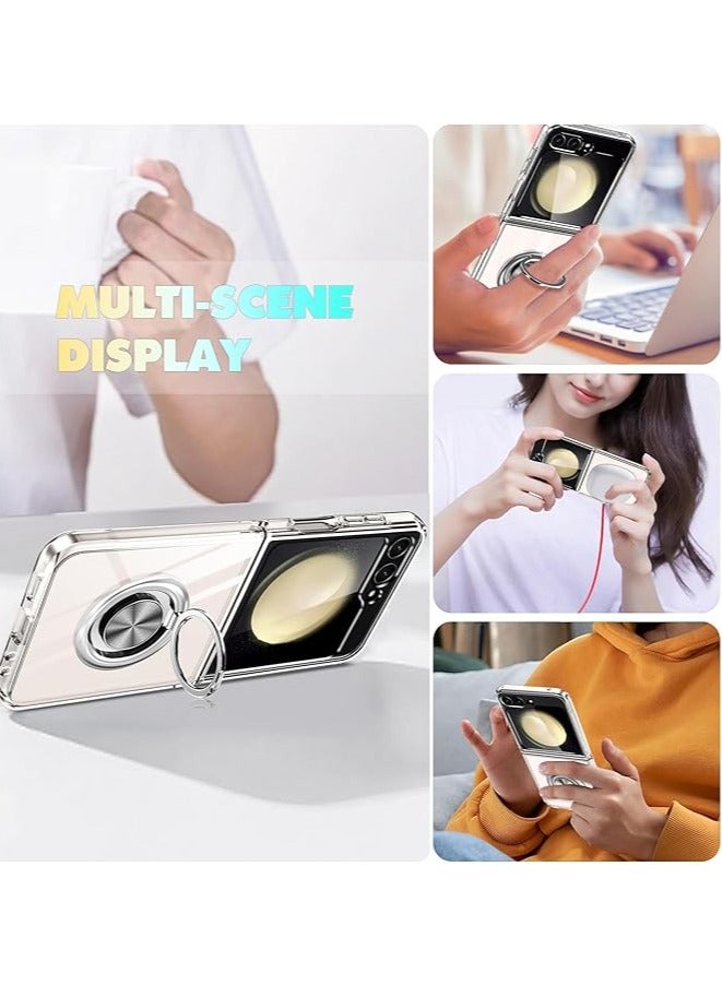 for Samsung Galaxy Z Flip 6 Case Clear with Ring: Magnetic Car Mount Kickstand Anti-Fall Shockproof Protective Phone Cover Case for Galaxy Z Flip 6 Case 5 G 2024 - Image 2