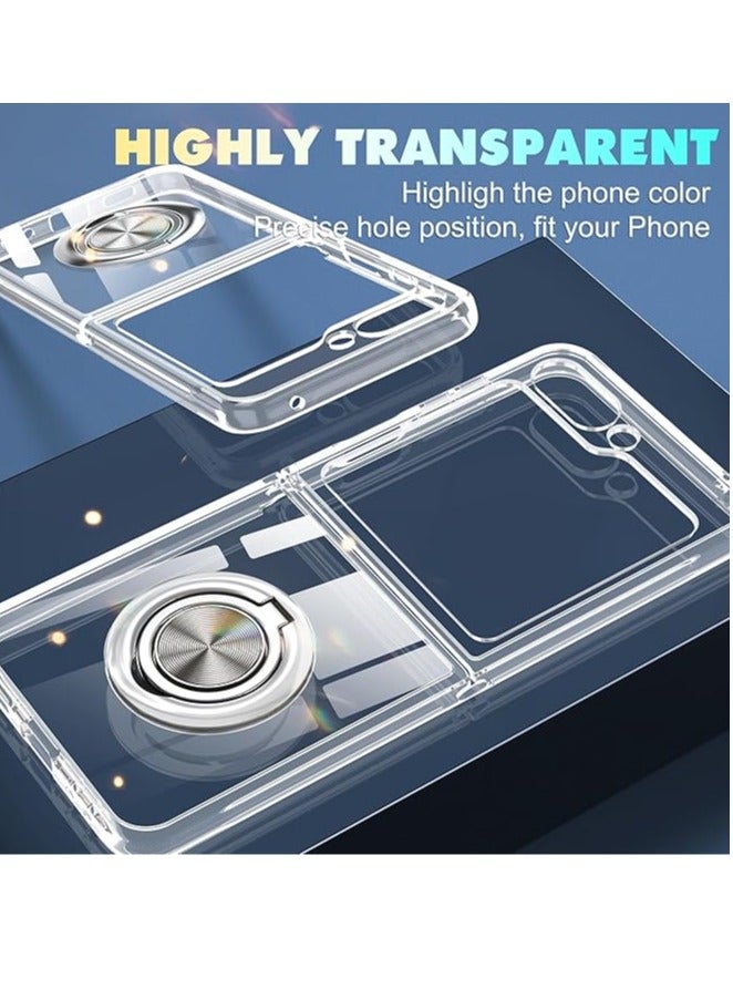 for Samsung Galaxy Z Flip 6 Case Clear with Ring: Magnetic Car Mount Kickstand Anti-Fall Shockproof Protective Phone Cover Case for Galaxy Z Flip 6 Case 5 G 2024 - Image 5