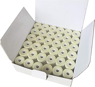 HimaPro 144 White Prewound Bobbins for Embroidery Machines Size L (SA155) Cardboard Sided Good for Brother, Babylock, - Image 1