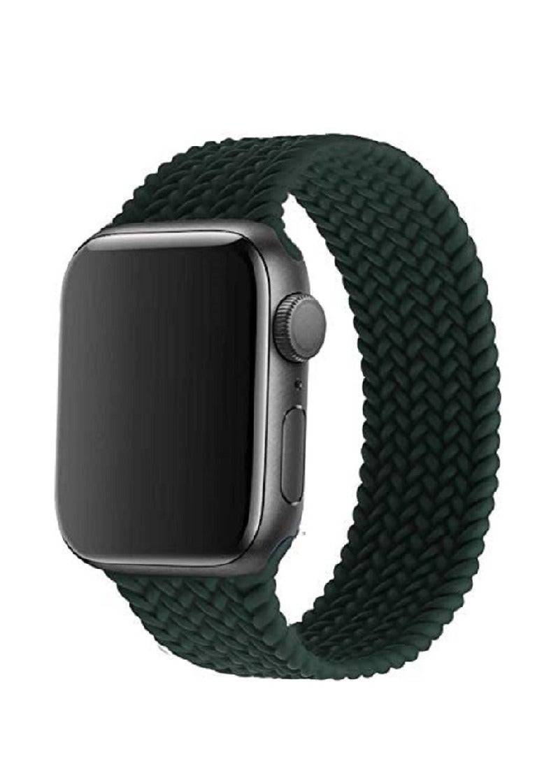 Silicone Braided Replacement Band for Apple Watch Series /8/7/6/SE/5/4 Size 38/40/mm Green - Image 3