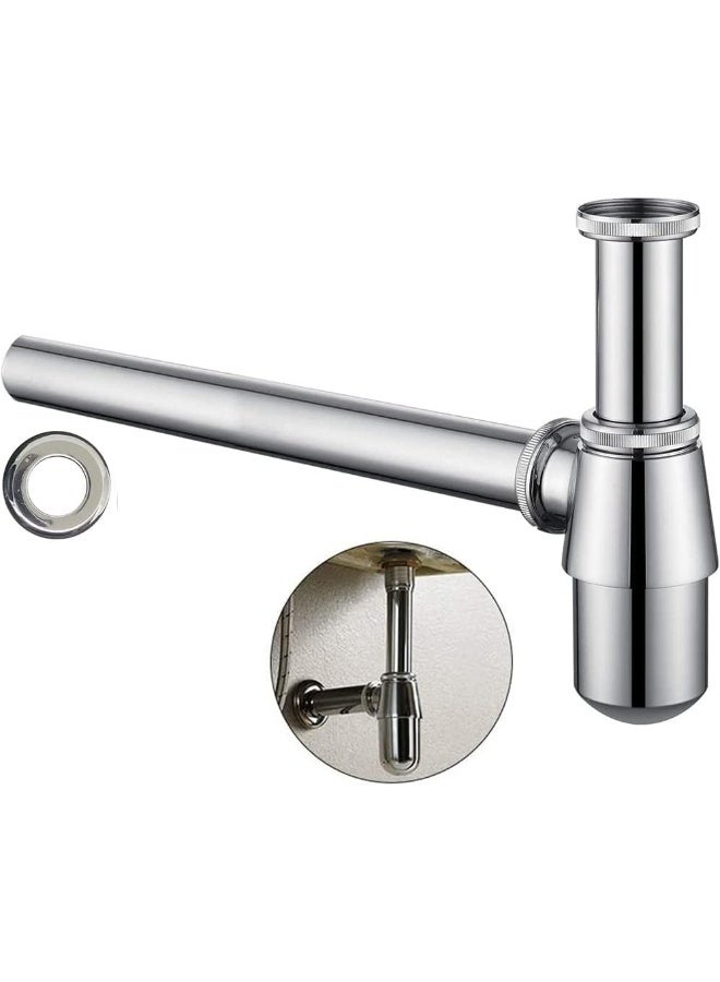 Royal Apex Royal Apex Chrome Plated (Cp) Bathroom Basin Sink Bottle Trap Waste Pipe 1-1/4 Inch Slip Inlet Drain Tube Kit  - Image 2