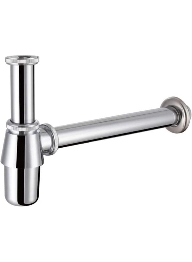 Royal Apex Royal Apex Chrome Plated (Cp) Bathroom Basin Sink Bottle Trap Waste Pipe 1-1/4 Inch Slip Inlet Drain Tube Kit  - Image 1