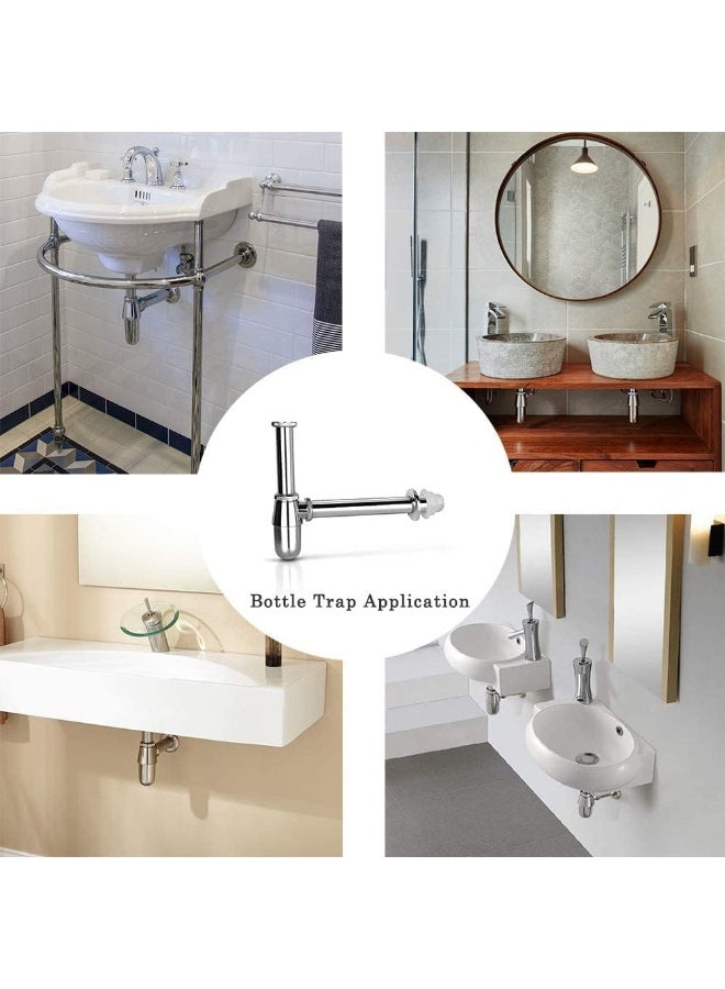 Royal Apex Royal Apex Chrome Plated (Cp) Bathroom Basin Sink Bottle Trap Waste Pipe 1-1/4 Inch Slip Inlet Drain Tube Kit  - Image 4