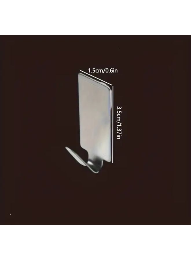 1pc Stainless Steel No Drill Adhesive Hooks Waterproof for Kitchen Bathroom Wall Mount - Image 3