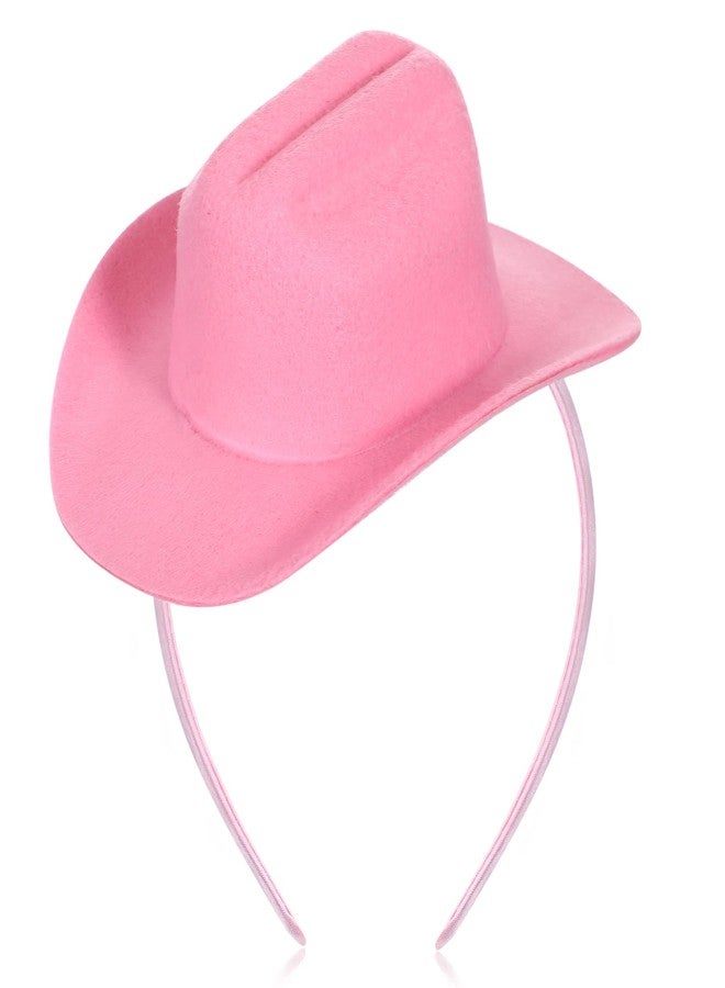 Cozypower Valentines Pink Cowgirl Hat Headband Mini Cowboy Hat Headband Cowgirl Women's Costume Headwear for Bachelorette Party Birthday (Classic) - Image 1