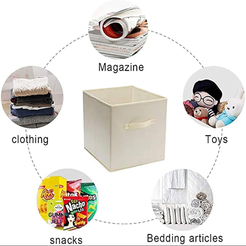 SWIUKPHE Large Storage Cubes,Foldable basket Organizer for storeg,can ues in Drawer for organiz the Closet And Toys Storage Bin - 4 Pack Collapsible Storage Baskets with Handles (Black) - Image 5