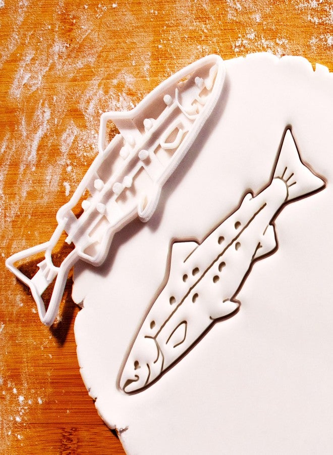 Bakerlogy قطاعة بسكويت على شكل سمكة سلمون من بيكرلوجي - تصميم قطاعة بسكويت مفصل للخبز والأعمال اليدوية، مثالية للفوندان والعجين والطين - Image 2