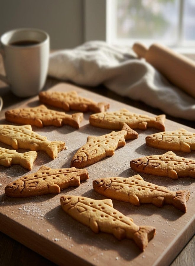 Bakerlogy قطاعة بسكويت على شكل سمكة سلمون من بيكرلوجي - تصميم قطاعة بسكويت مفصل للخبز والأعمال اليدوية، مثالية للفوندان والعجين والطين - Image 4