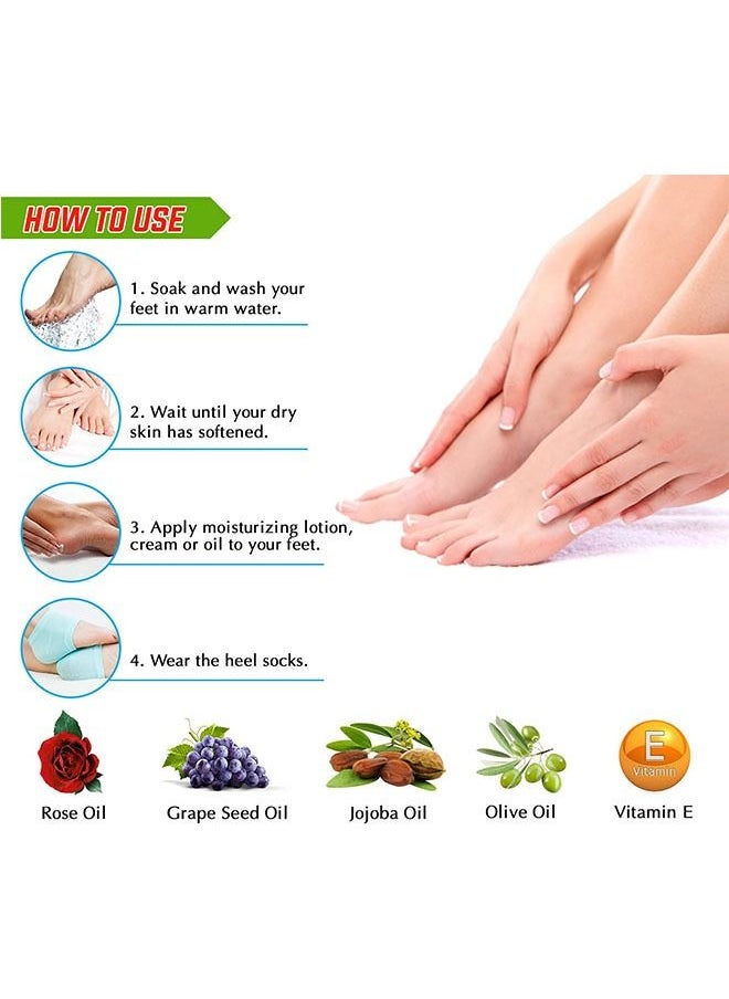 Ant - 2 Pairs Moisturizing Gel Heel Socks, Toeless Spa Sock for Foot Care Treatment, Repair Cracked Heels Dry Feet Foot Calluses - Image 1