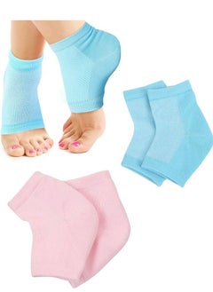2 Pairs Moisturizing Gel Heel Socks, Toeless Spa Sock for Foot Care Treatment, Repair Cracked Heels Dry Feet Foot Calluses