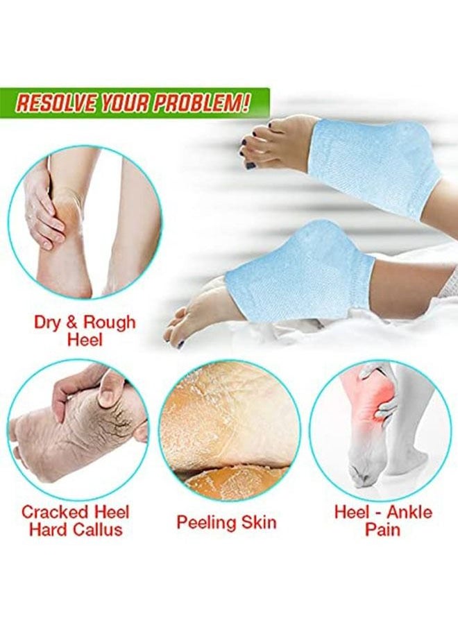 Ant - 2 Pairs Moisturizing Gel Heel Socks, Toeless Spa Sock for Foot Care Treatment, Repair Cracked Heels Dry Feet Foot Calluses - Image 1