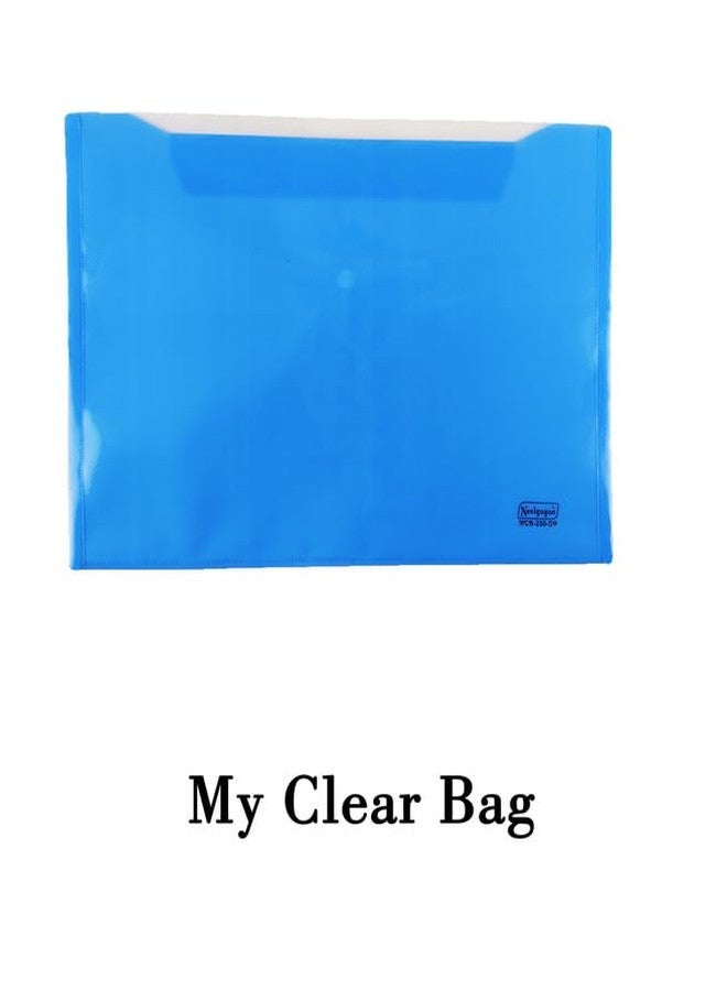 NEELGAGAN MCB-250-DP - حقيبة شفافة - حقيبة بأزرار وجيبين (عبوة من 12 قطعة - ألوان متعددة) المقاس: 35.3 سم × 26.2 سم، لون أزرق داكن - Image 3