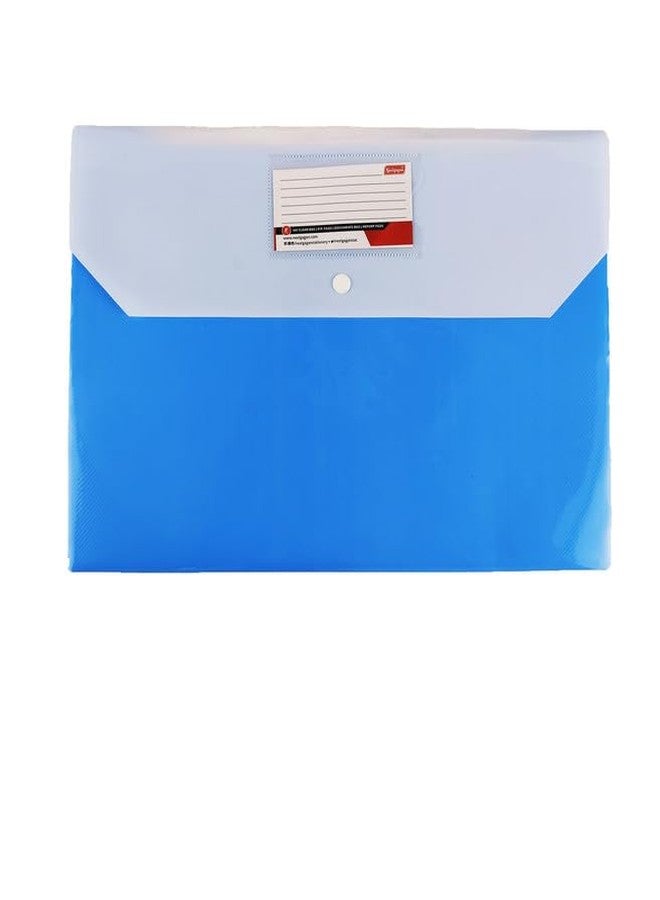 NEELGAGAN MCB-250-DP - حقيبة شفافة - حقيبة بأزرار وجيبين (عبوة من 12 قطعة - ألوان متعددة) المقاس: 35.3 سم × 26.2 سم، لون أزرق داكن - Image 1