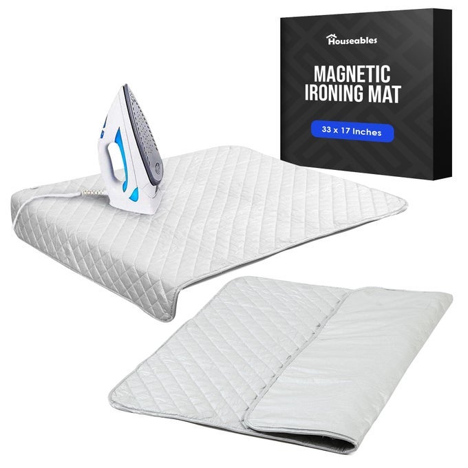 IRONING MAT IRONING PAD IRON MAT IRON PAD DRYER TOP PROTECTOR MATS MAGNETIC PORTABLE BLANKET COVER FOR TABLE TOP COUNTERTOP WASHER TRAVEL QUILTING GREY WIDE THICK 33 X 17 INCHES