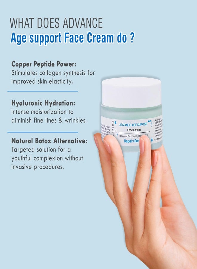 Glamveda 1% Copper Peptide & Hyaluronic Acid Moisturizer Cream- 50g | Reduces Fine Lines & Wrinkles Deep Moisturizing Face Cream | For Men & Women | All Skin Type - Image 1