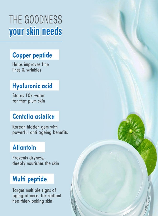 Glamveda 1% Copper Peptide & Hyaluronic Acid Moisturizer Cream- 50g | Reduces Fine Lines & Wrinkles Deep Moisturizing Face Cream | For Men & Women | All Skin Type - Image 2