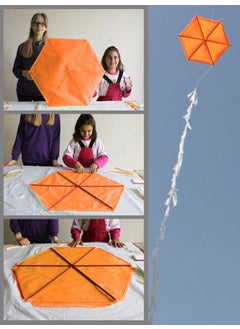 Laughing Kite / D-Mount Fabric Hexagonal Kite Making Set - With Plastic Slats (Medium Size)