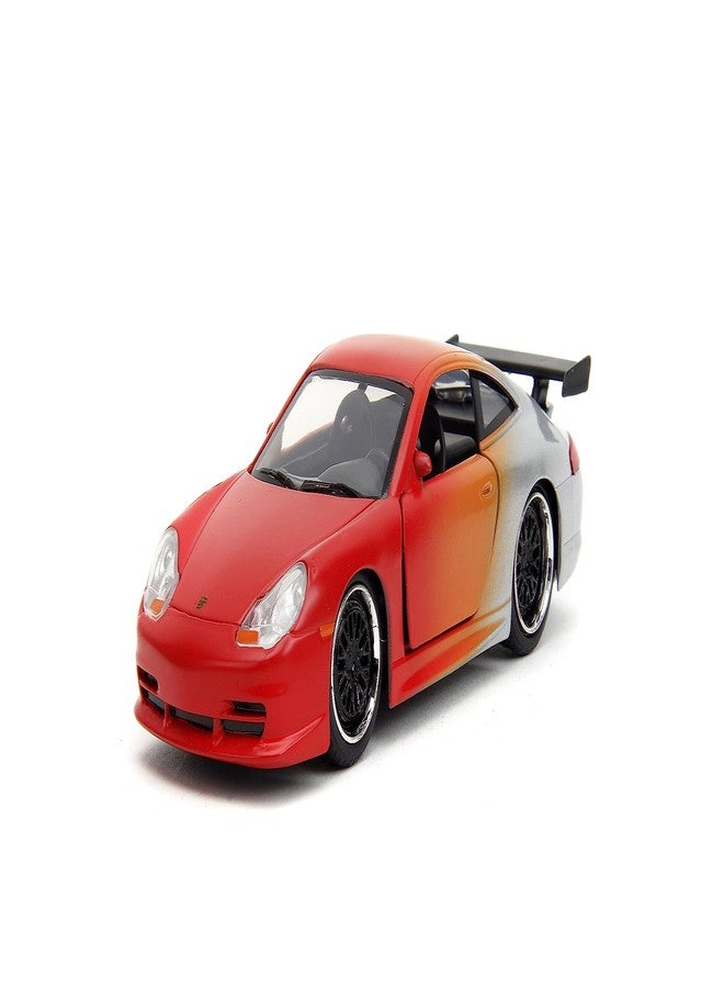 Jada Pink Slips 1:32 W1 Porsche 911 GT3RS Die-Cast Car, Toys for Kids and Adults (Primer Red/Orange/Silver) - Image 1