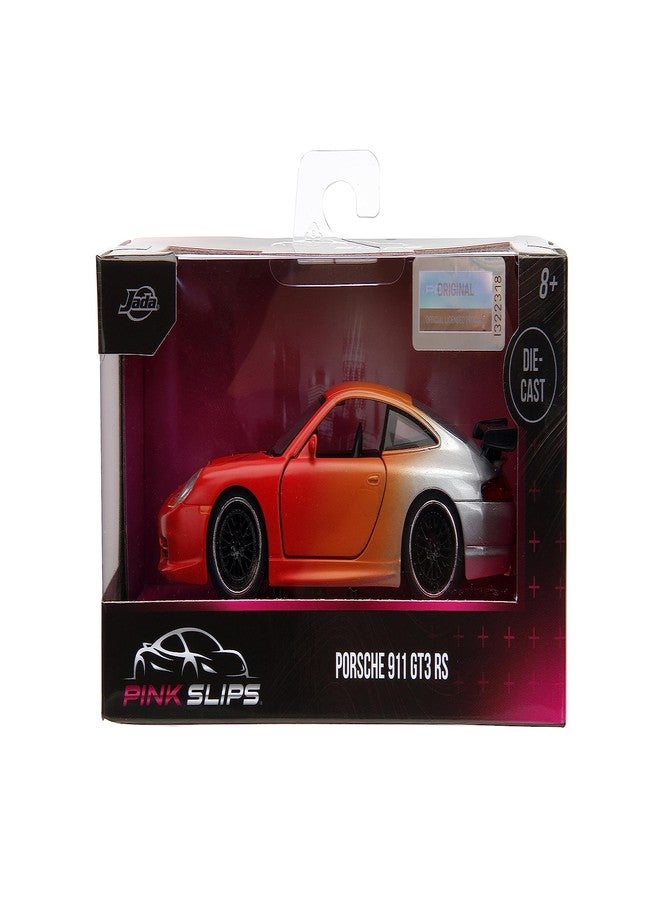 Jada Pink Slips 1:32 W1 Porsche 911 GT3RS Die-Cast Car, Toys for Kids and Adults (Primer Red/Orange/Silver) - Image 4